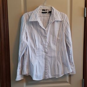 Size Large women's NewYork&Co white striped blouse